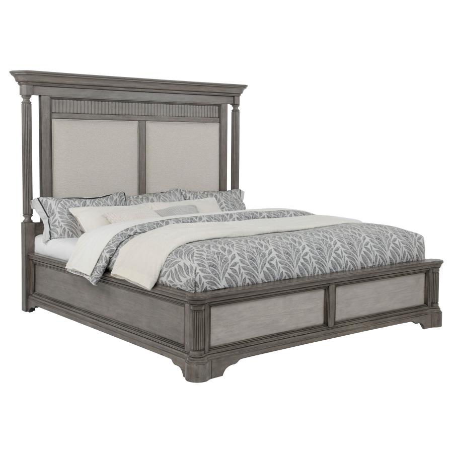 Cresswell California King Upholstered Panel Bed Weathered Taupe