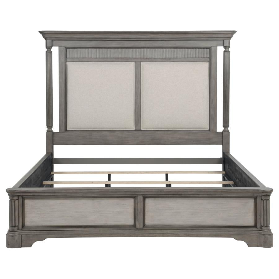 Cresswell California King Upholstered Panel Bed Weathered Taupe