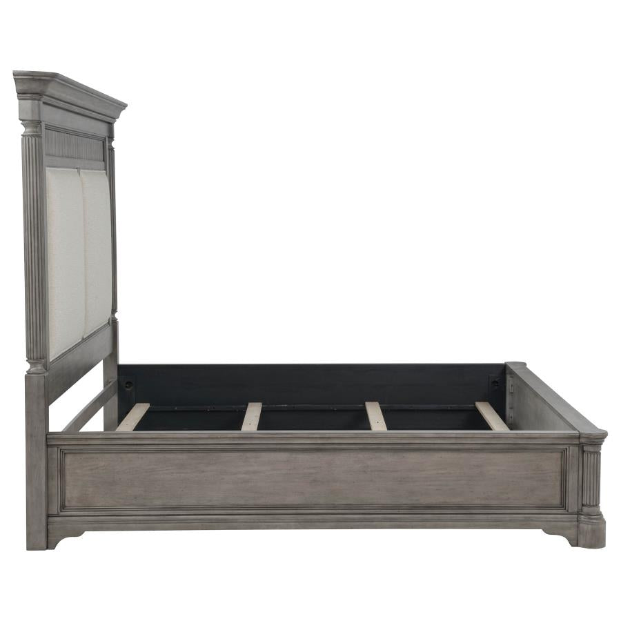 Cresswell California King Upholstered Panel Bed Weathered Taupe