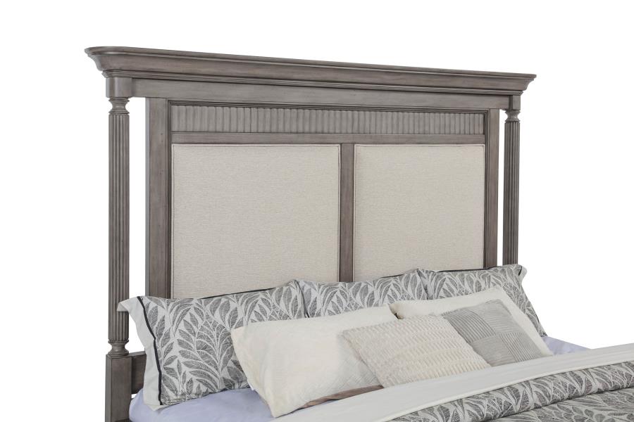Cresswell California King Upholstered Panel Bed Weathered Taupe