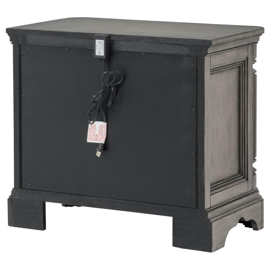 Cresswell 3-drawer Nightstand Bedside Table Weathered Taupe