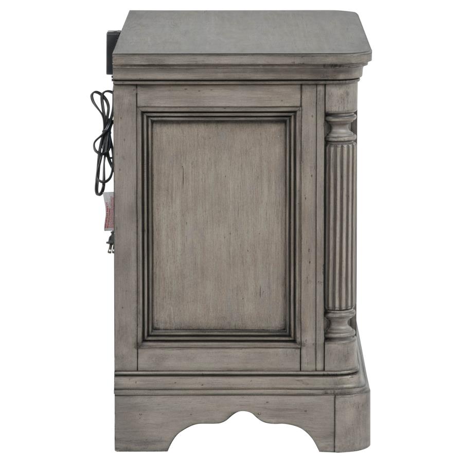 Cresswell 3-drawer Nightstand Bedside Table Weathered Taupe