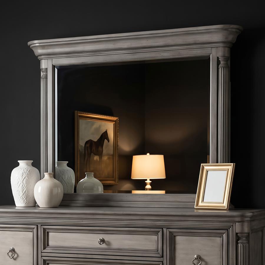 Cresswell Rectangular Dresser Mirror Weathered Taupe
