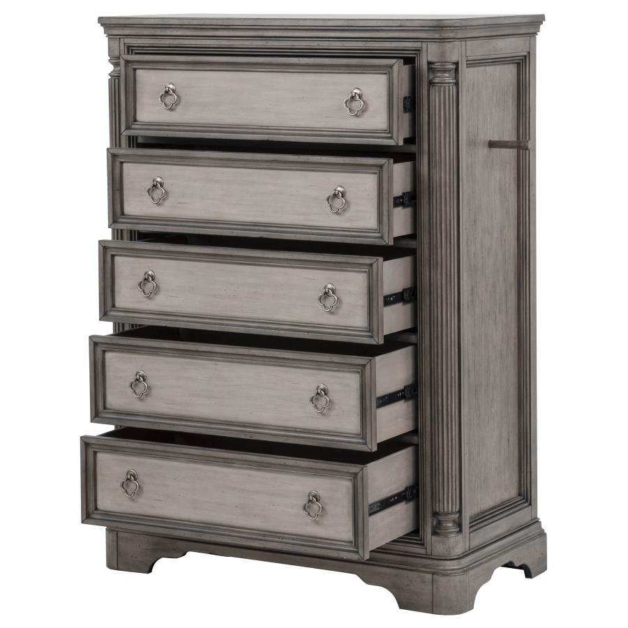 Cresswell 5-drawer Chest of Drawers Weathered Taupe