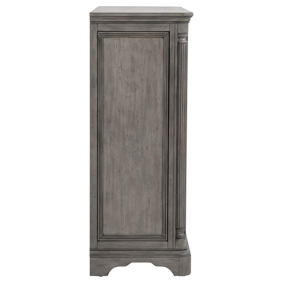 Cresswell 4-drawer Door Chest with Hidden Storage Weathered Taupe
