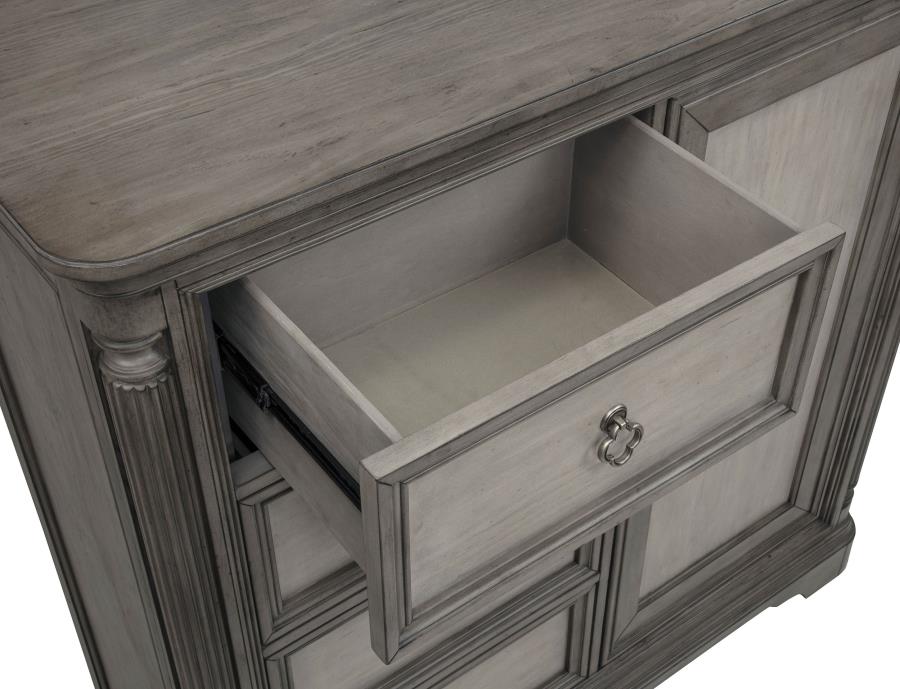 Cresswell 4-drawer Door Chest with Hidden Storage Weathered Taupe