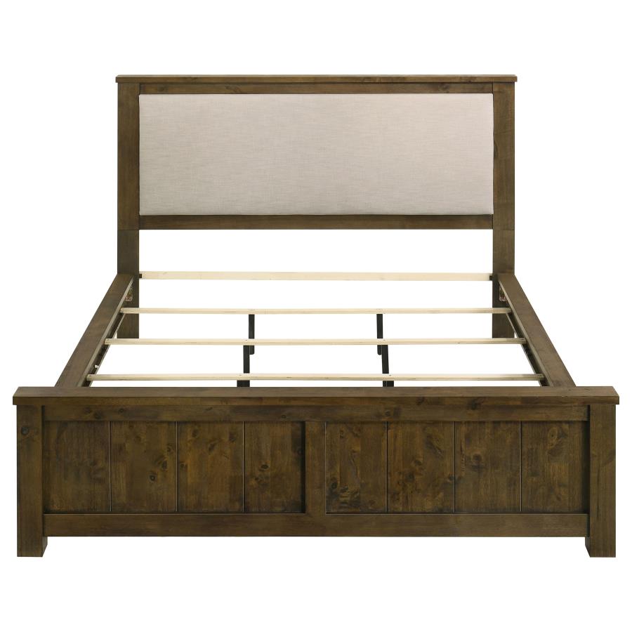 Doherty California King Linen Panel Bed Rustic Brown