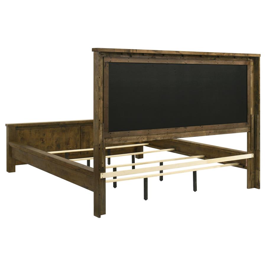 Doherty California King Linen Panel Bed Rustic Brown