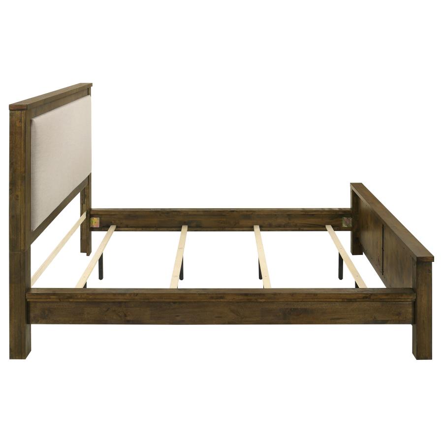 Doherty California King Upholstered Panel Bed Rustic Brown