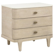 Lucaire 3-drawer Nightstand Bedside Table Sandstone