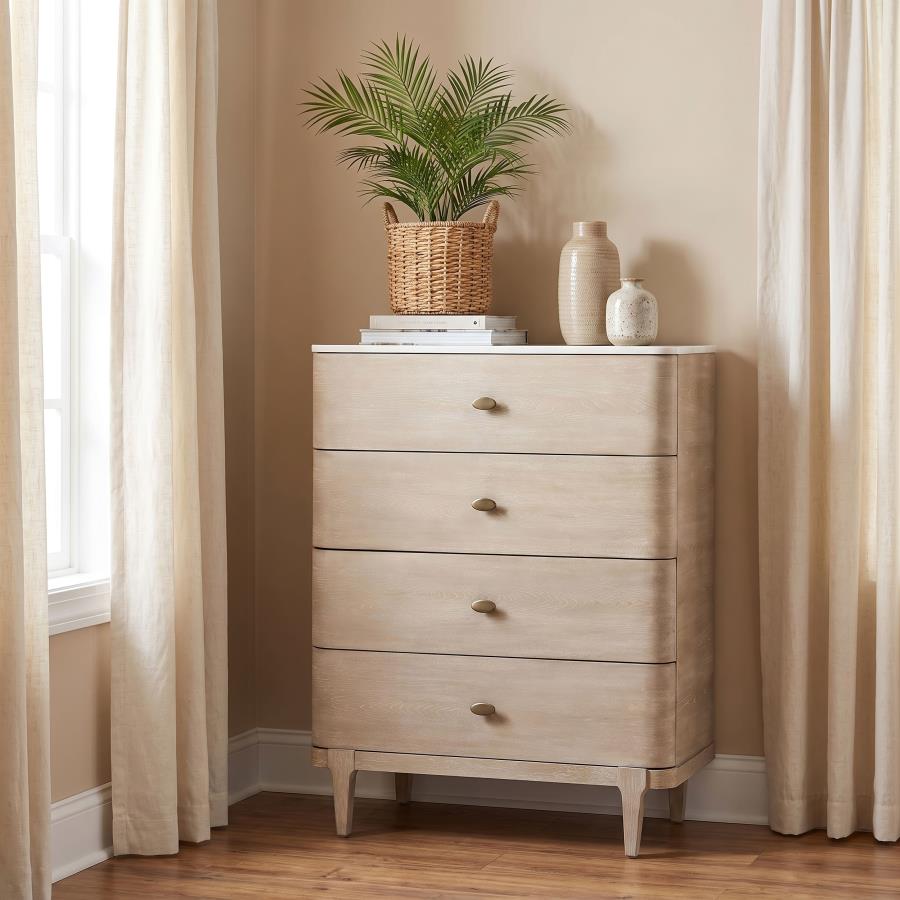 Lucaire 4-drawer Chest of Drawers Sandstone