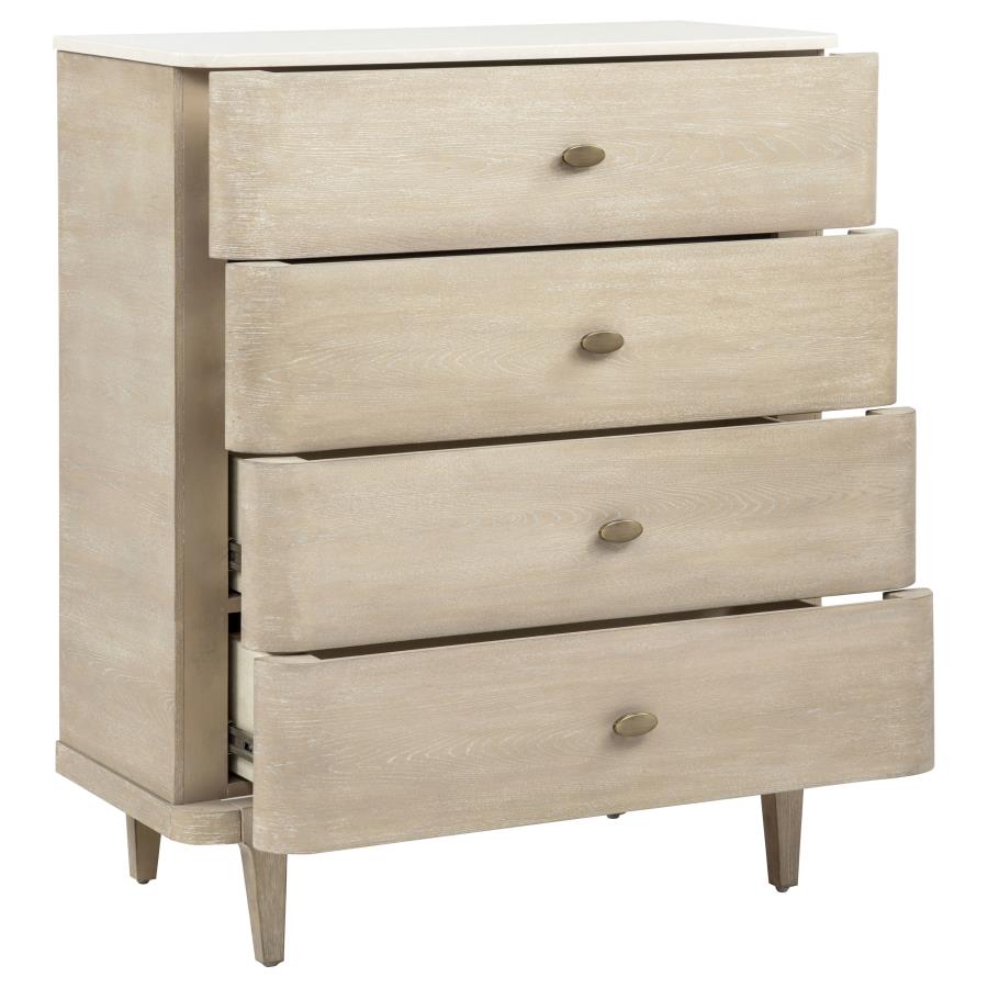 Lucaire 4-drawer Chest of Drawers Sandstone