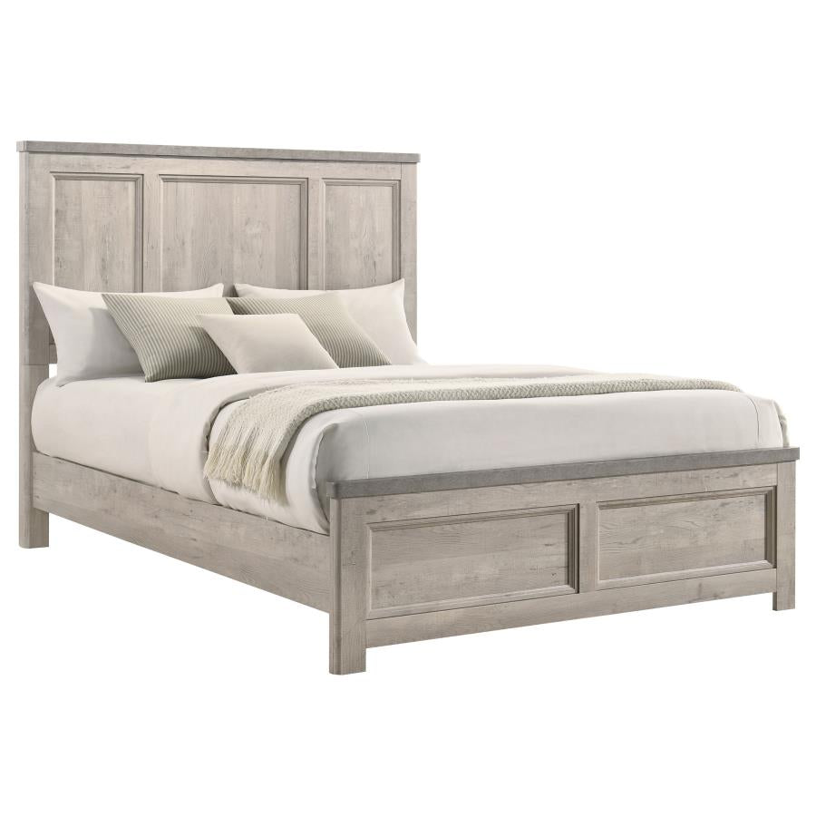 Nevado Farmhouse Eastern King Panel Bed Grey and Weathered Taupe