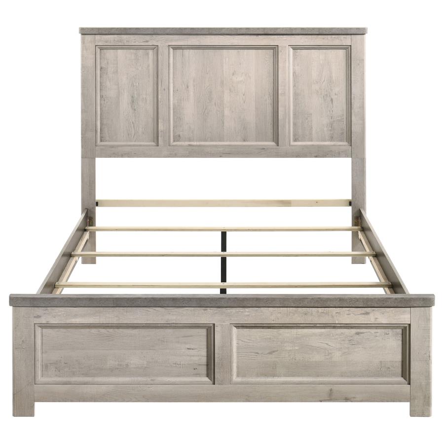 Nevado Farmhouse Eastern King Panel Bed Grey and Weathered Taupe