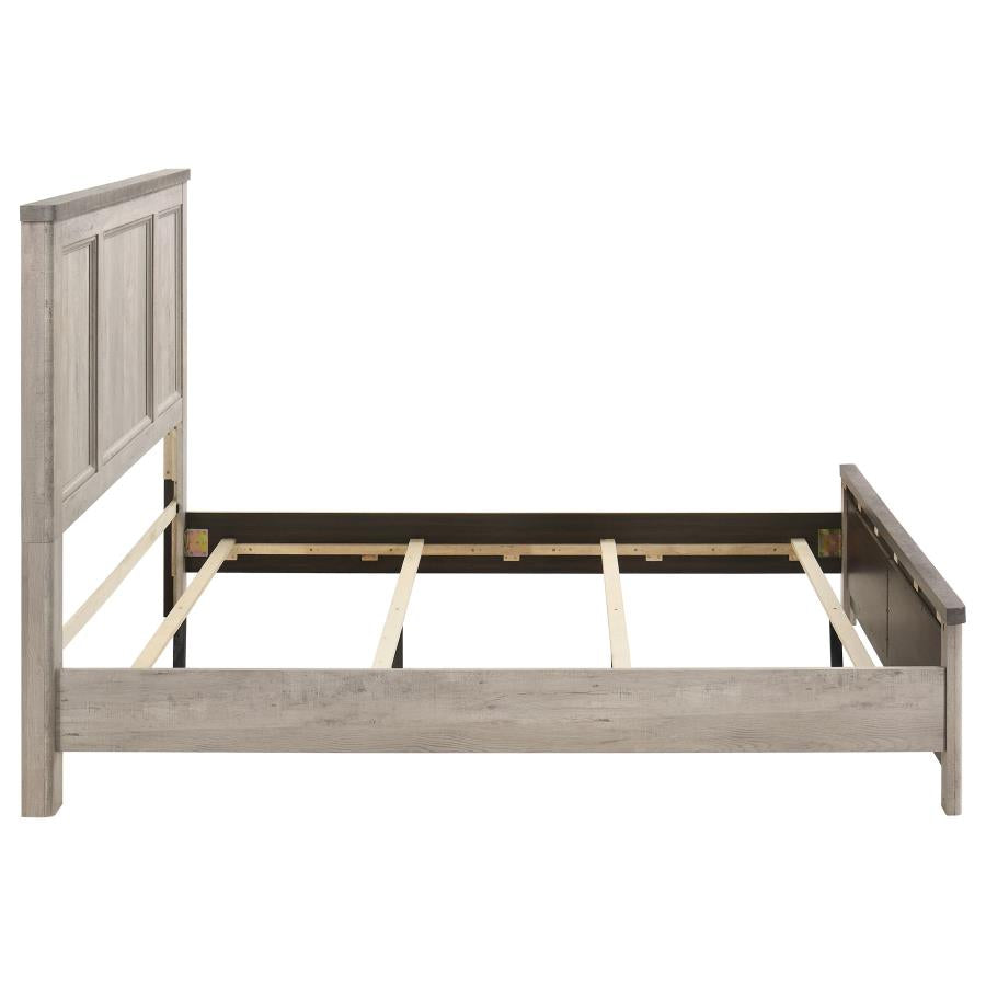 Nevado Farmhouse Eastern King Panel Bed Grey and Weathered Taupe