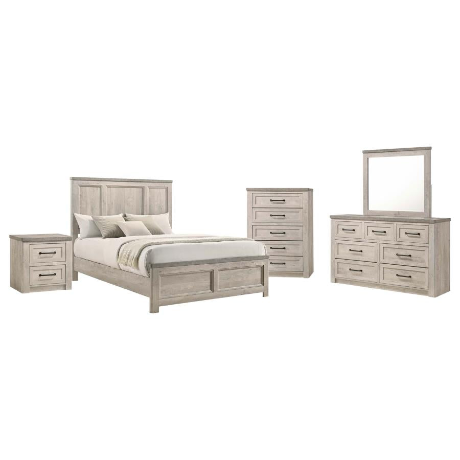 Nevado 5-Piece Queen Panel Bedroom Set Grey and Weathered Taupe