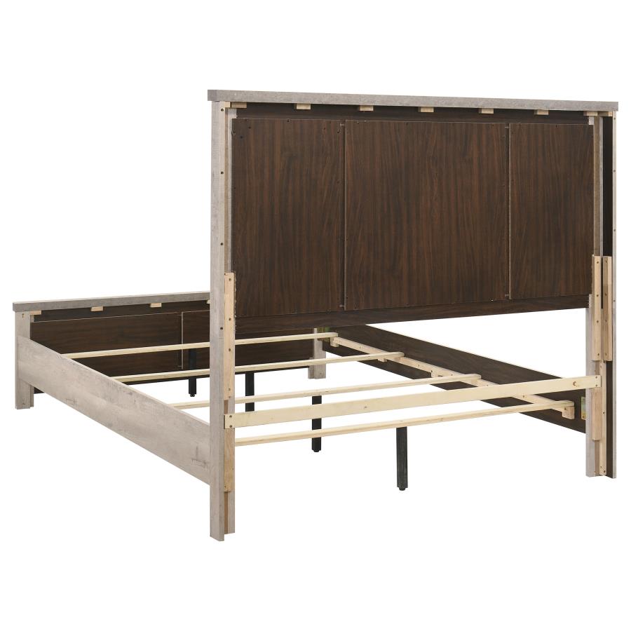 Nevado 5-Piece Queen Panel Bedroom Set Grey and Weathered Taupe