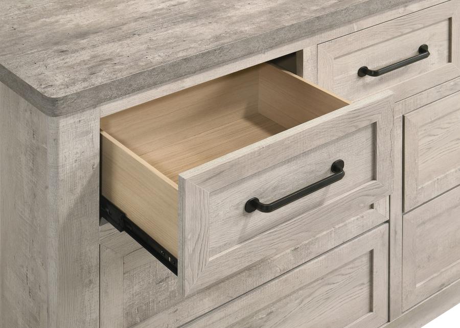 Nevado 5-Piece Queen Panel Bedroom Set Grey and Weathered Taupe