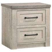 Nevado Farmhouse 2-Drawer Nightstand Grey and Weathered Taupe