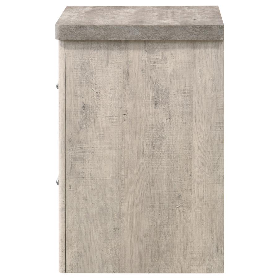 Nevado Farmhouse 2-Drawer Nightstand Grey and Weathered Taupe