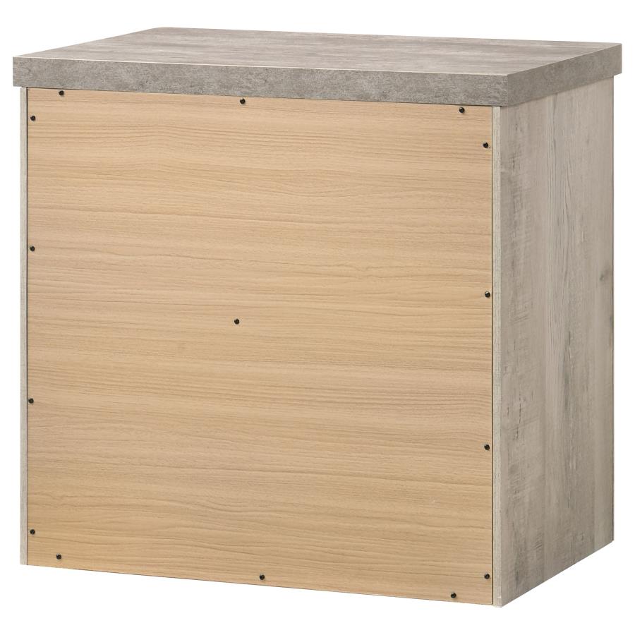 Nevado Farmhouse 2-Drawer Nightstand Grey and Weathered Taupe