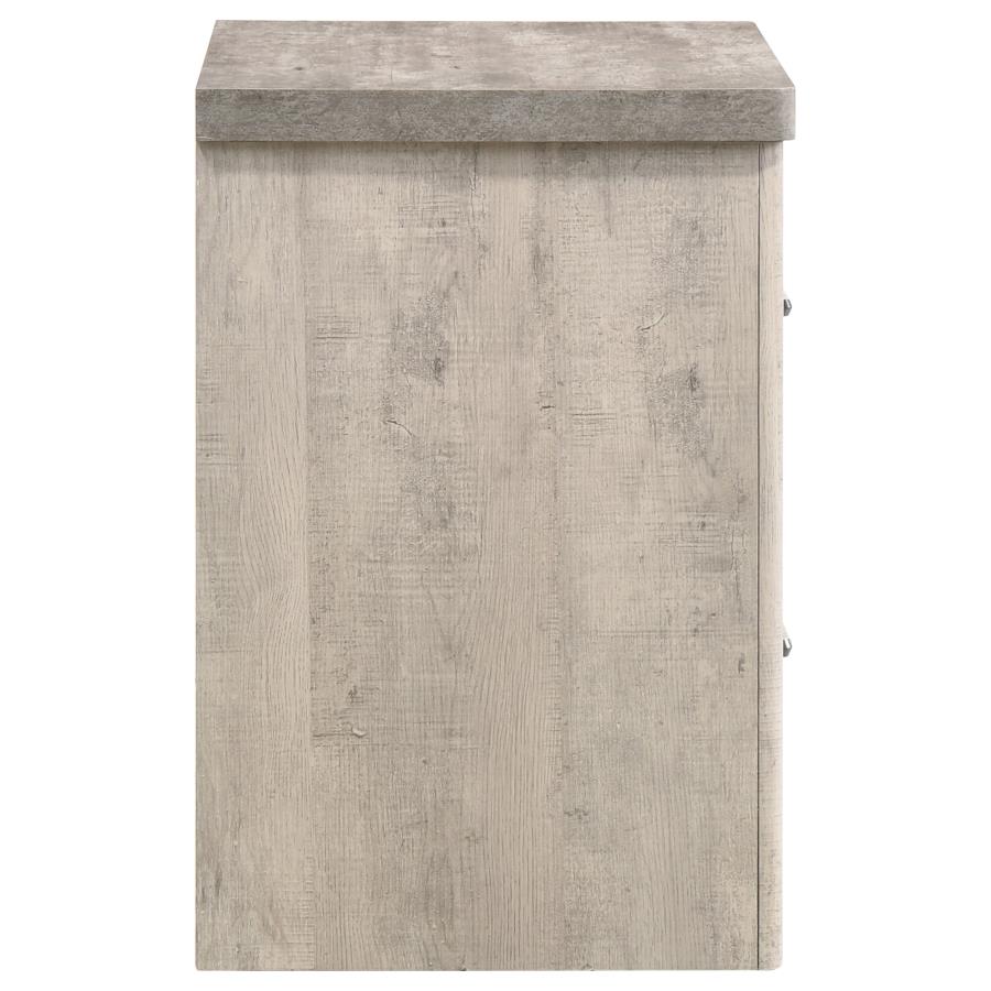 Nevado Farmhouse 2-Drawer Nightstand Grey and Weathered Taupe
