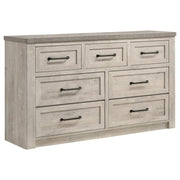 Nevado Farmhouse 7-Drawer Dresser Grey and Weathered Taupe