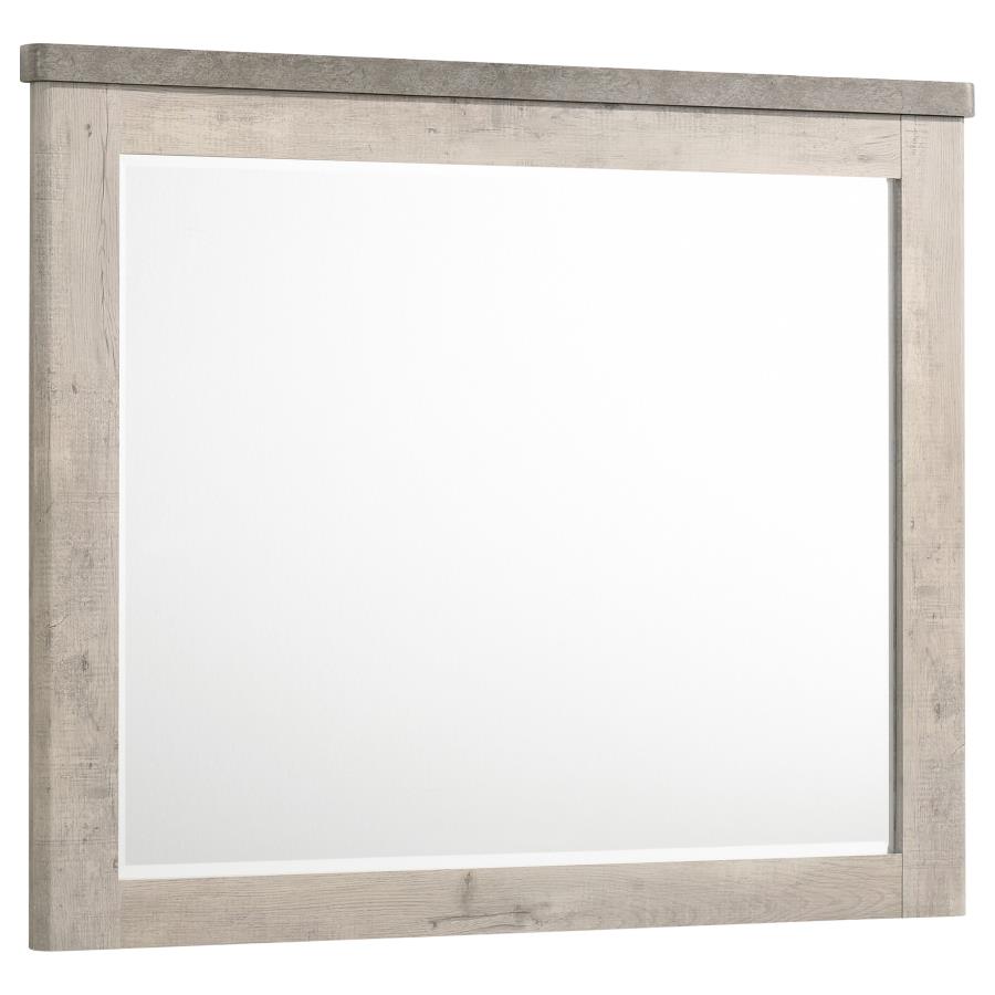 Nevado Farmhouse Beveled Dresser Mirror Grey and Weathered Taupe
