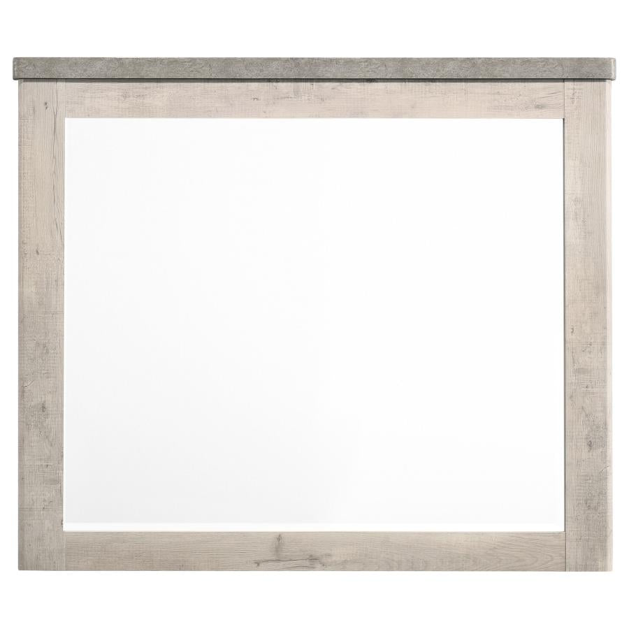 Nevado Farmhouse Beveled Dresser Mirror Grey and Weathered Taupe