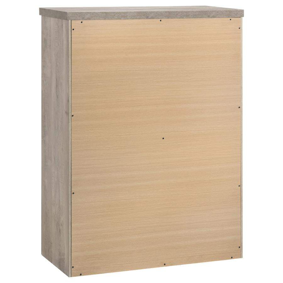 Nevado Farmhouse 5-Drawer Chest Grey and Weathered Taupe