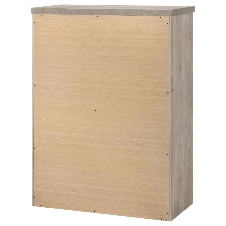 Nevado Farmhouse 5-Drawer Chest Grey and Weathered Taupe
