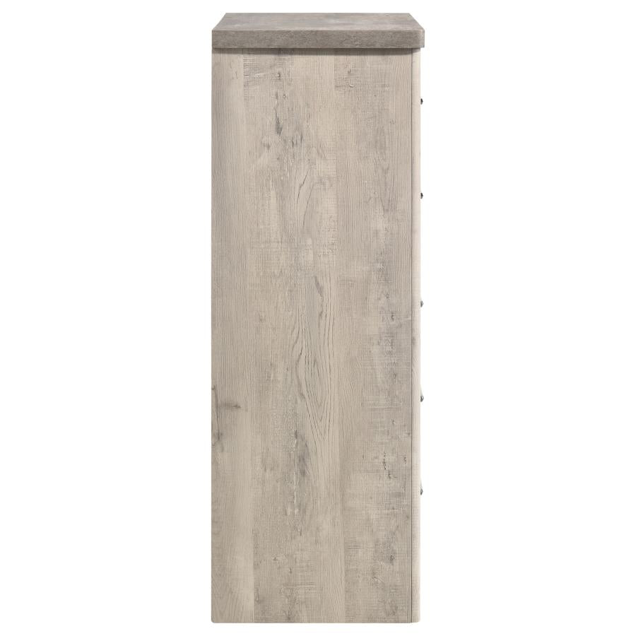 Nevado Farmhouse 5-Drawer Chest Grey and Weathered Taupe
