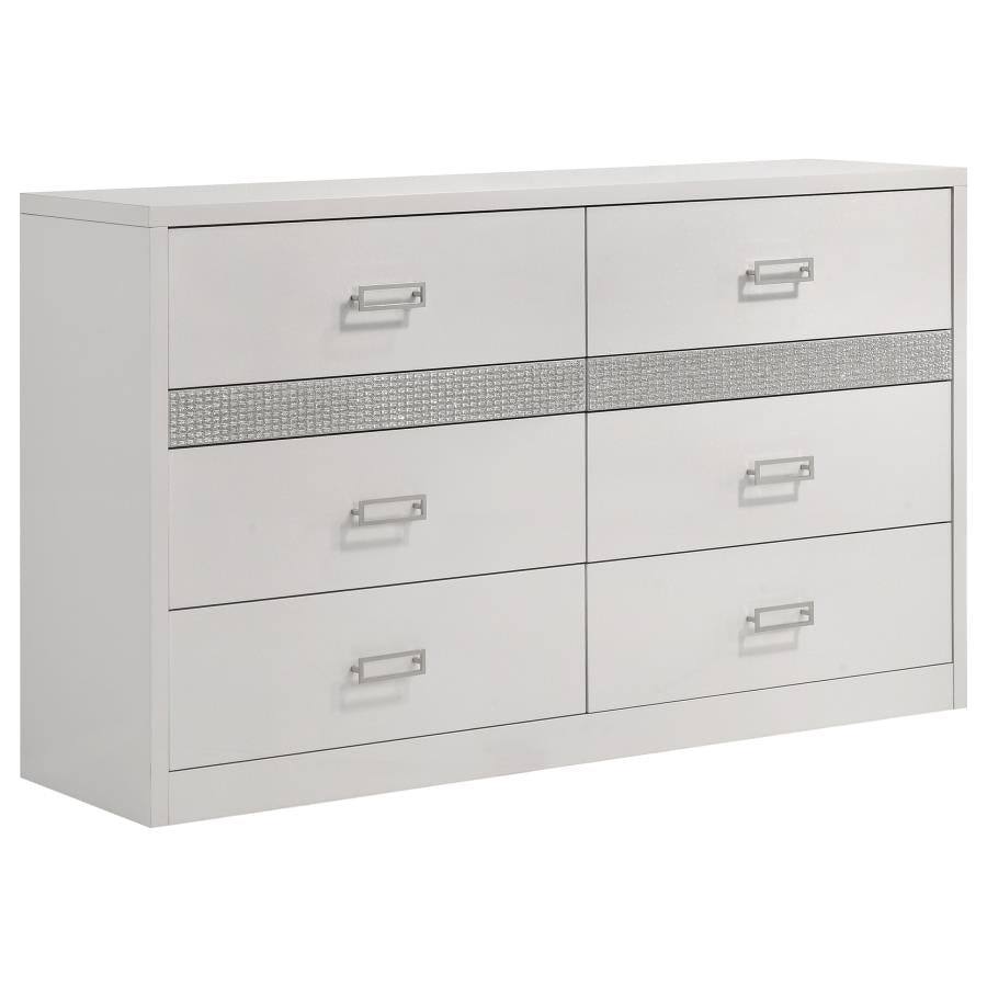 Viana 4-Piece Touch-Control LED Eastern King Bedroom Set White High Gloss