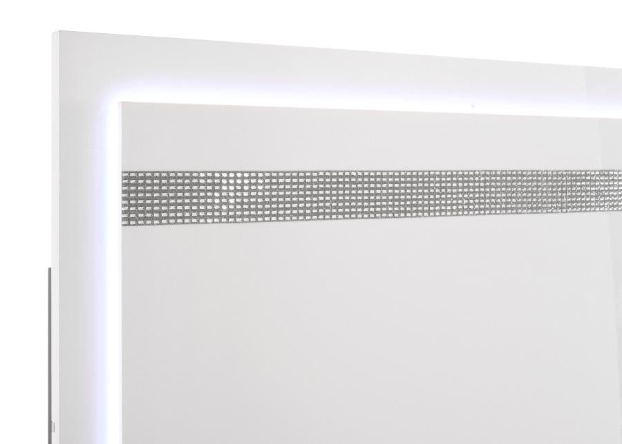 Viana 4-Piece Touch-Control LED Eastern King Bedroom Set White High Gloss