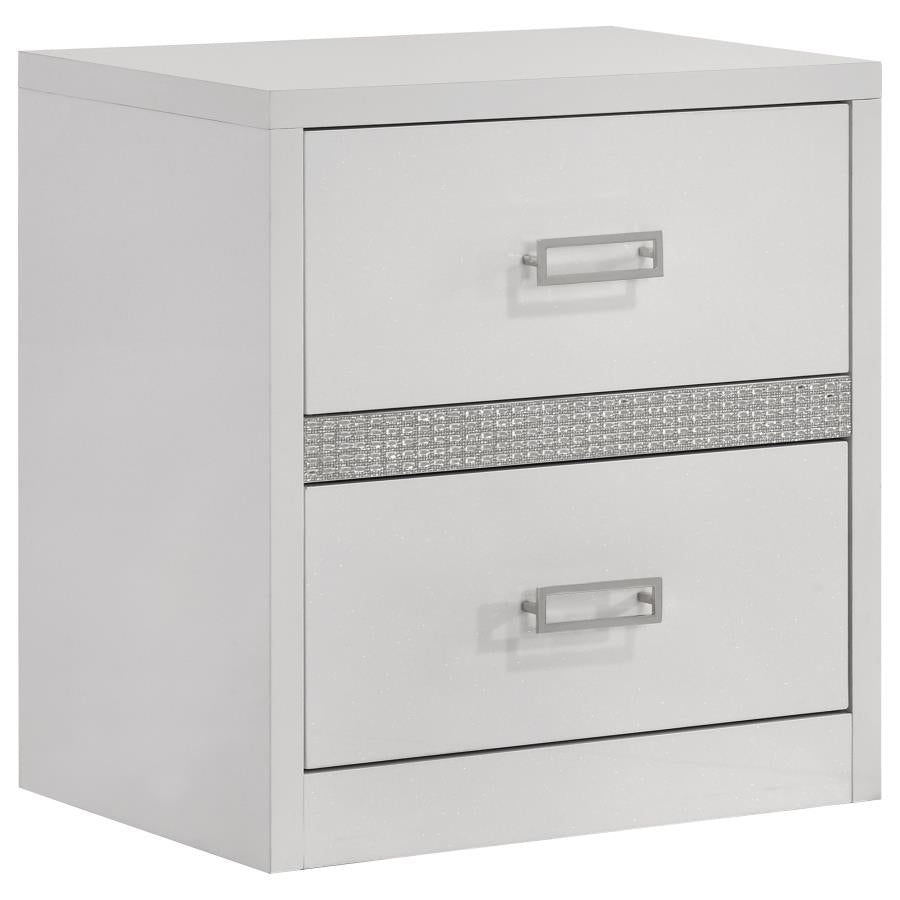 Viana 5-Piece Touch-Control LED Queen Bedroom Set White High Gloss