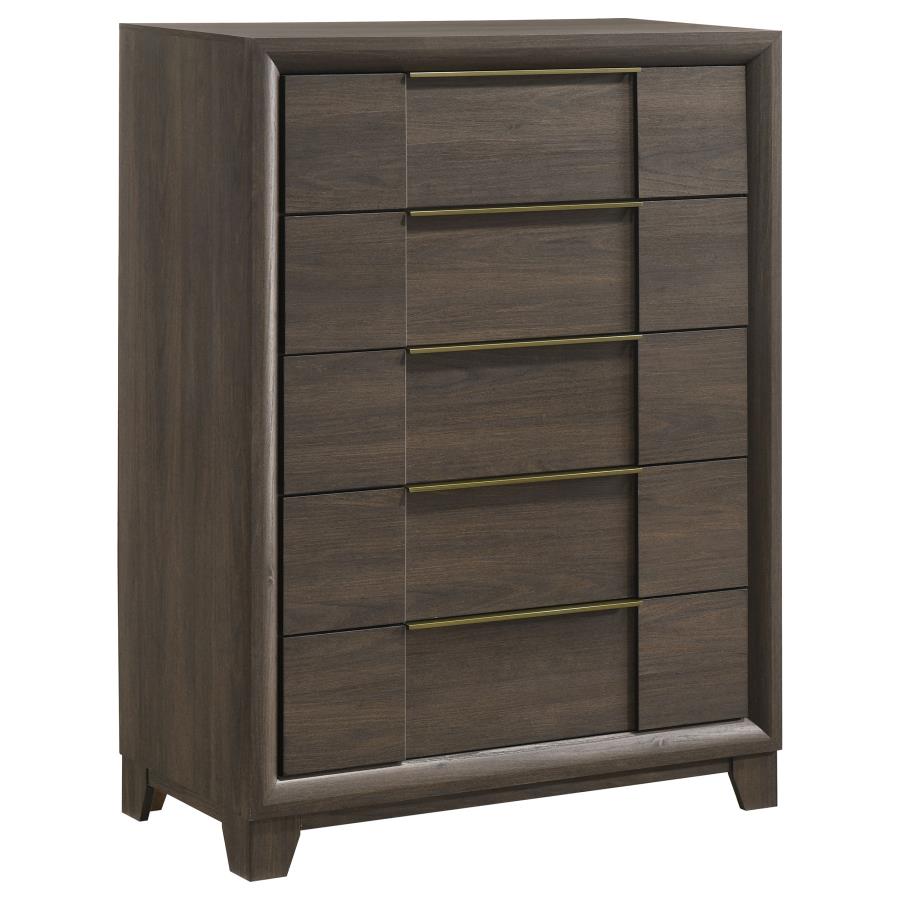 Farre 5-piece Eastern King Storage Bedroom Set Dark Brown