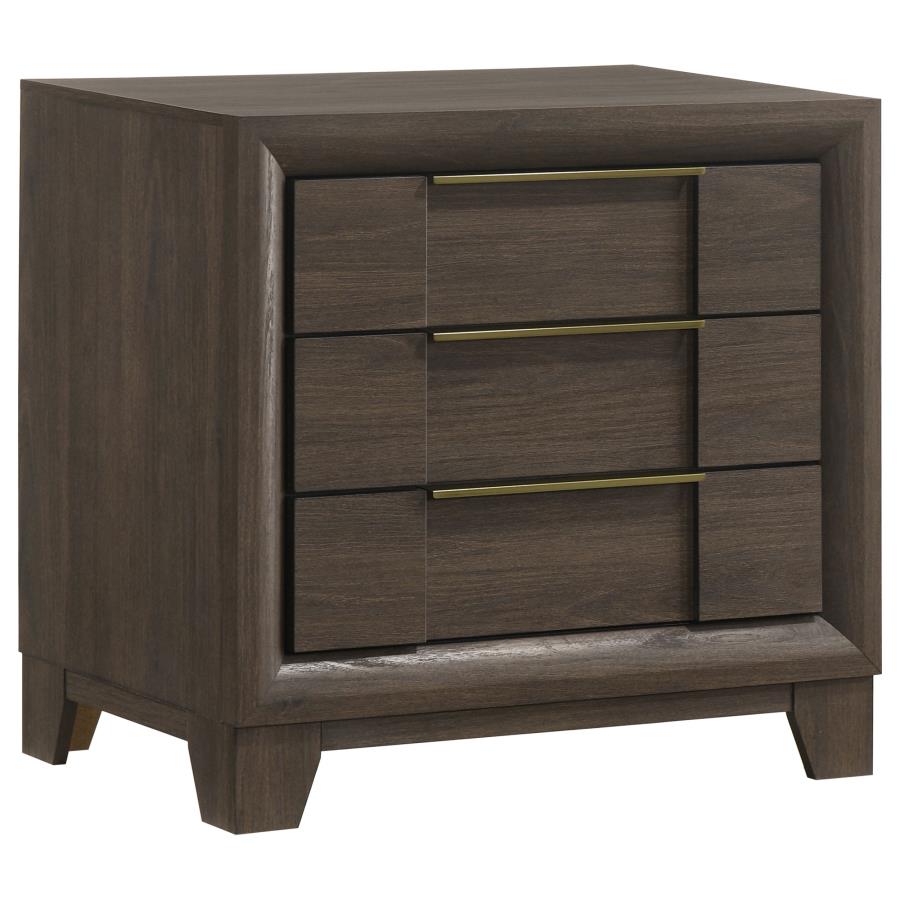 Farre 5-piece Queen Upholstered Storage Bedroom Set Dark Brown / Beige