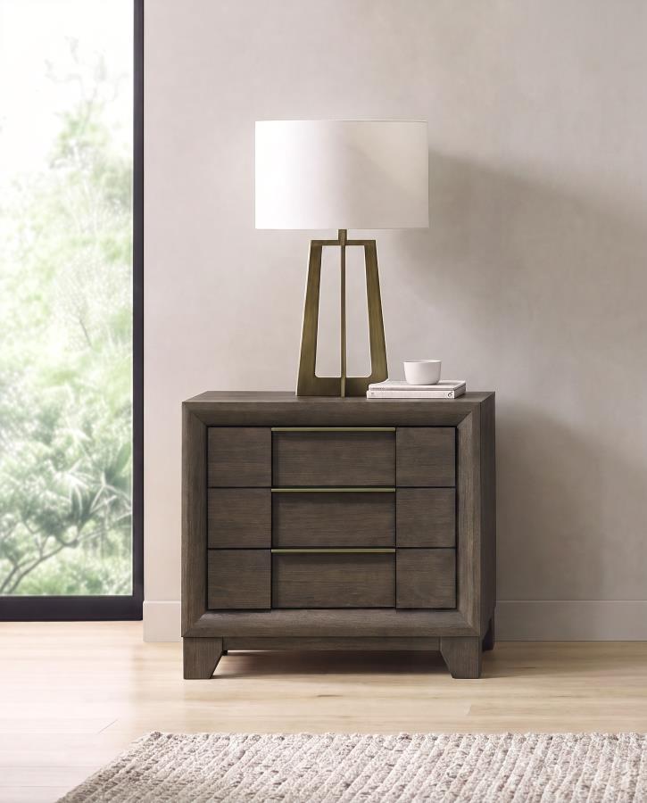 Farre 2-drawer Nightstand Bedside Table Dark Brown
