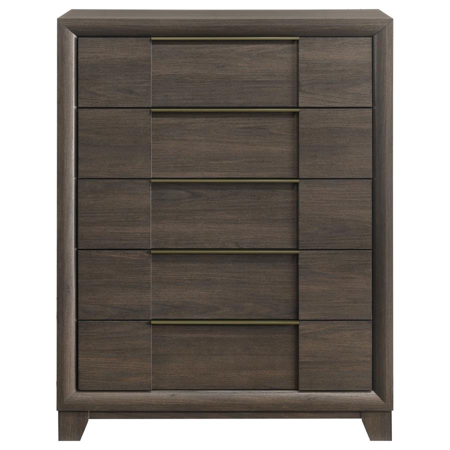 Farre 5-drawer Chest of Drawers Dark Brown