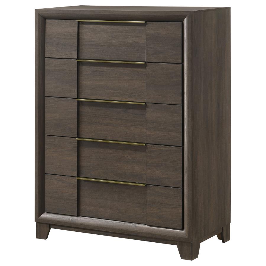 Farre 5-drawer Chest of Drawers Dark Brown