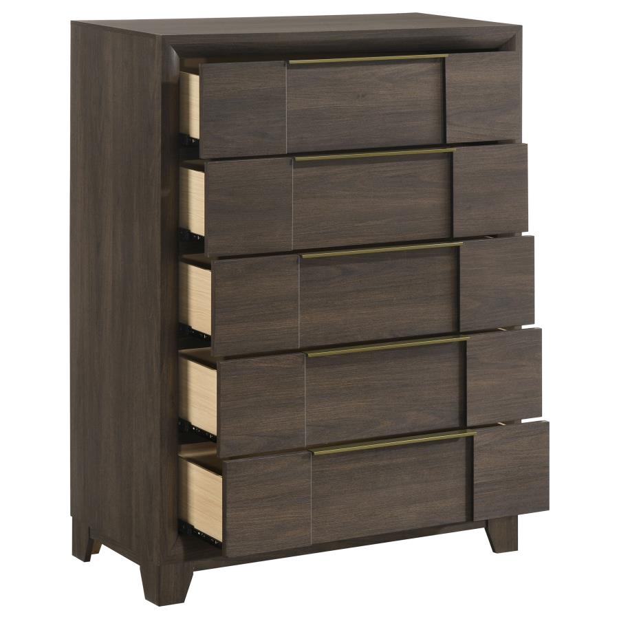 Farre 5-drawer Chest of Drawers Dark Brown