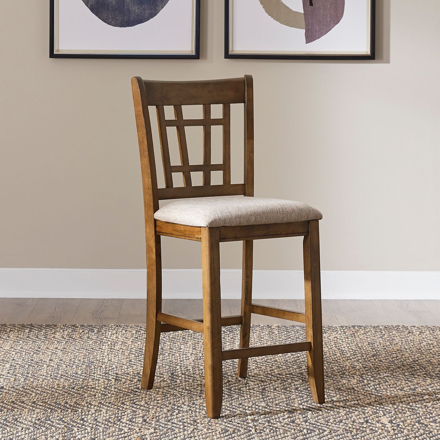 Santa Rosa 24 Inch Lattice Back Counter Chair