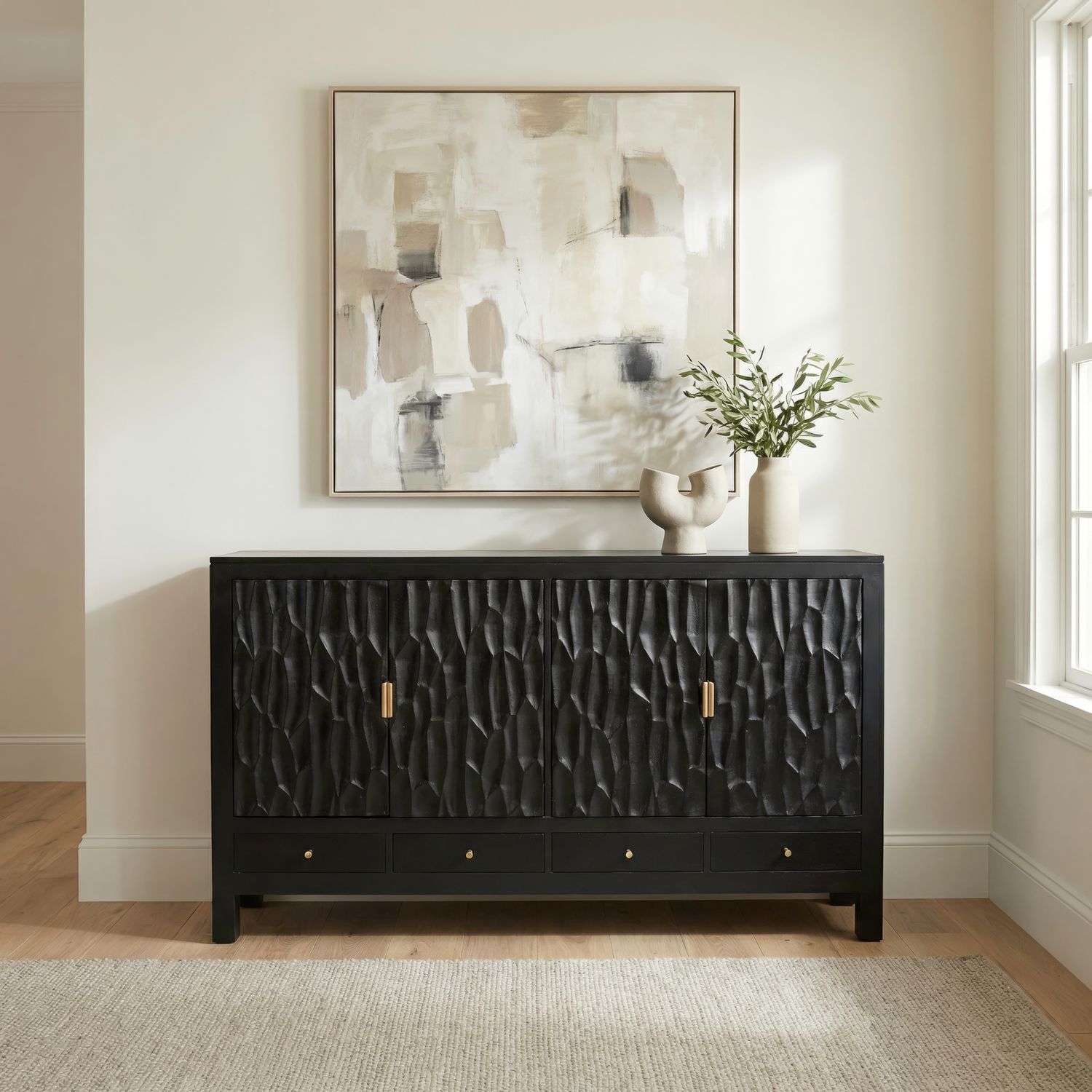 Obsidian 4 Door Accent Cabinet