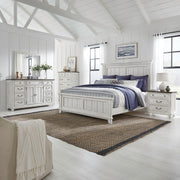 River Place Queen Panel Bed, Dresser & Mirror, Chest, Nightstand