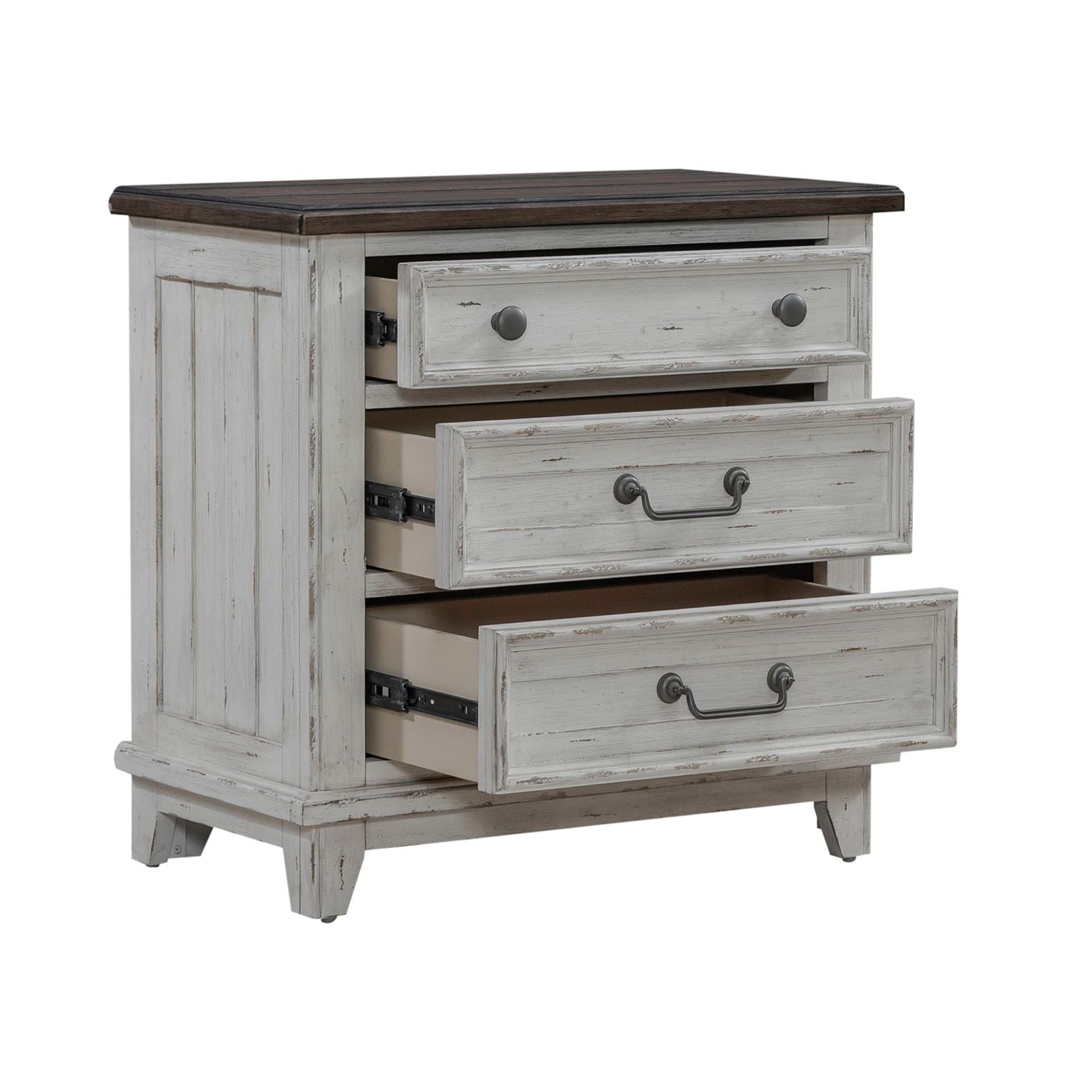 River Place 3 Drawer Nightstand with Charging Station
