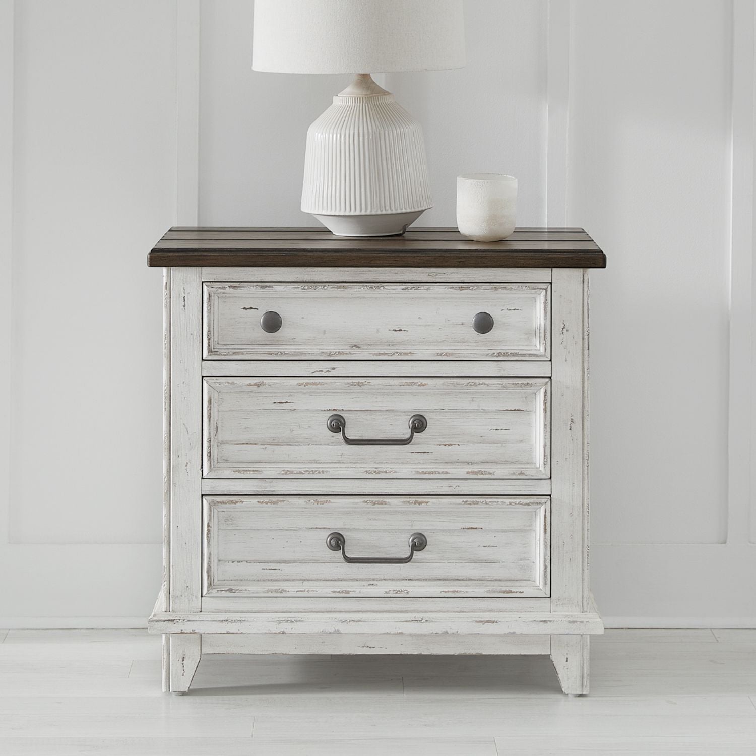 River Place 3 Drawer Nightstand with Charging Station
