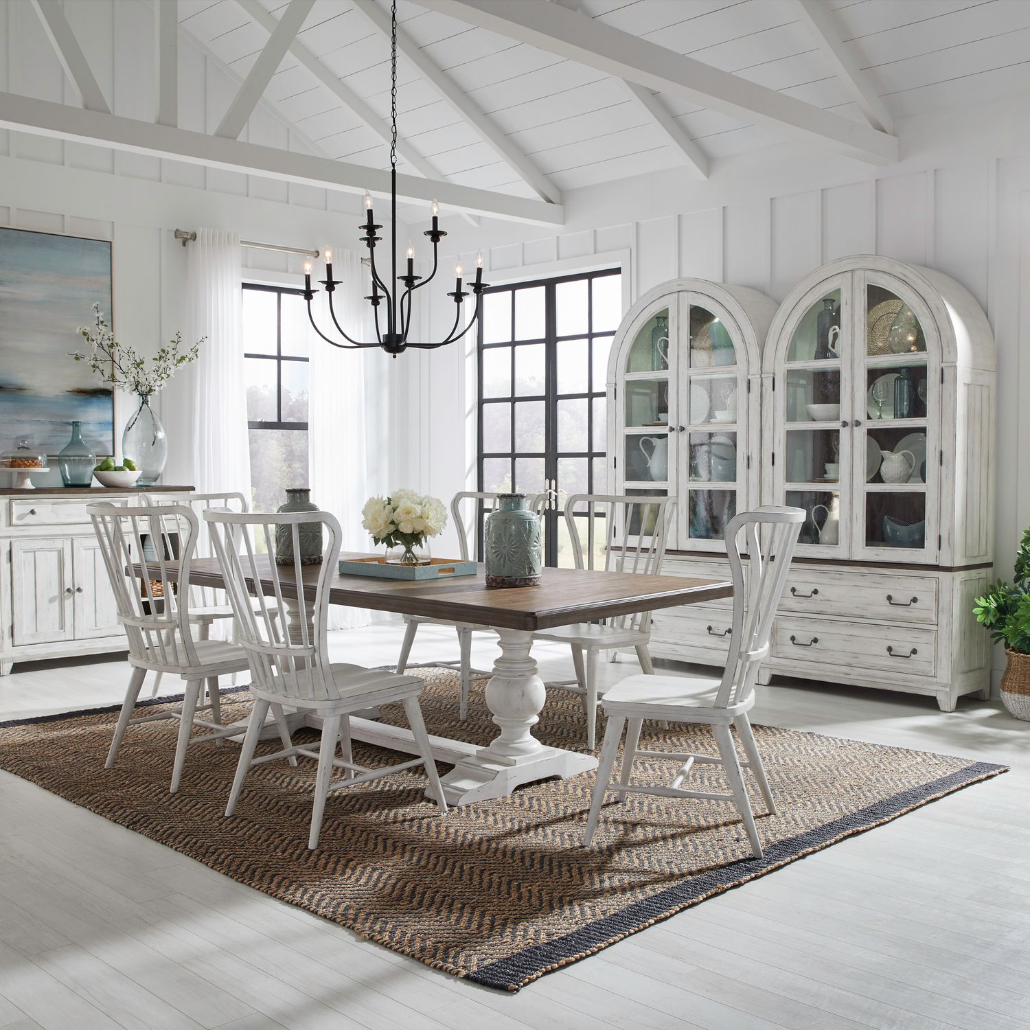 River Place 7 Piece Trestle Table Set