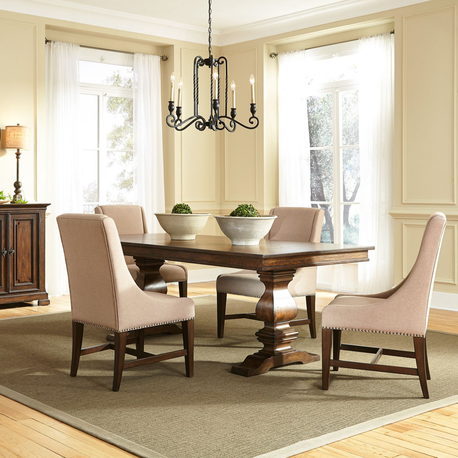 Armand 5 Piece Trestle Table Set