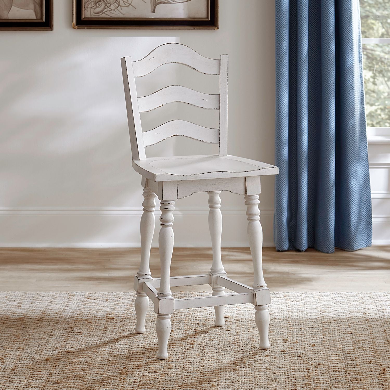 Magnolia Manor Ladderback Swivel Counter Height Chair