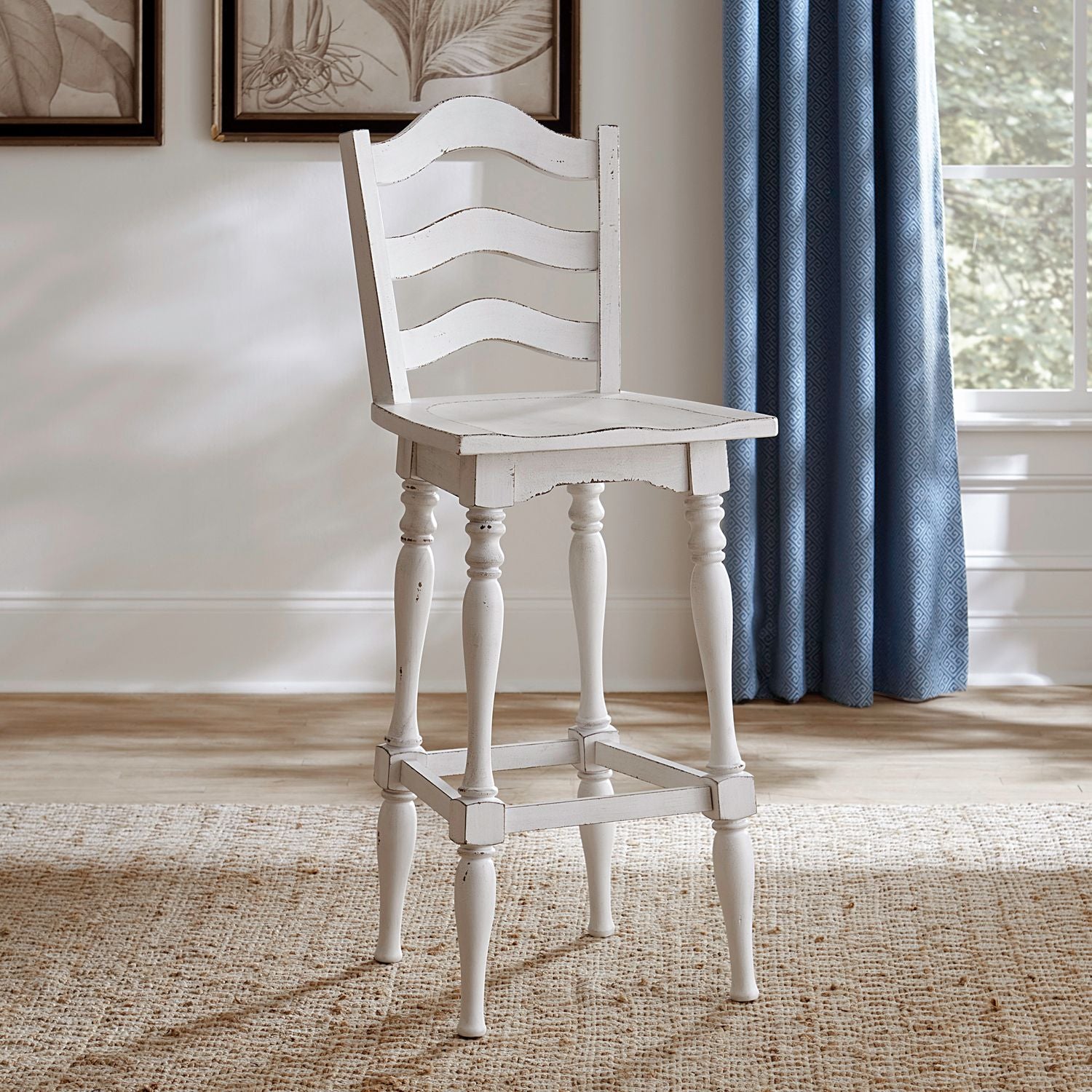 Magnolia Manor Ladderback Swivel Bar Stool